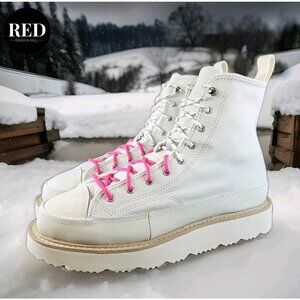 Converse Chuck Taylor Ivory Off White Leather Crafted Boot  Men's 8.5 Women's 10